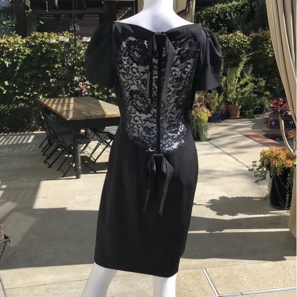 Robert Rodriguez Black Lace Back Dress SizeP - Picture 5 of 8